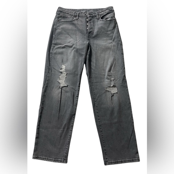 Old Navy Denim - Old Navy Gray High Rise Distressed O.G. Loose Jeans